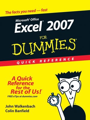 cover image of Excel 2007 For Dummies Quick Reference
